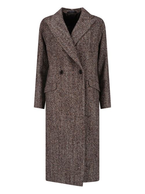 Women's Double-Breasted Herringbone Overcoat