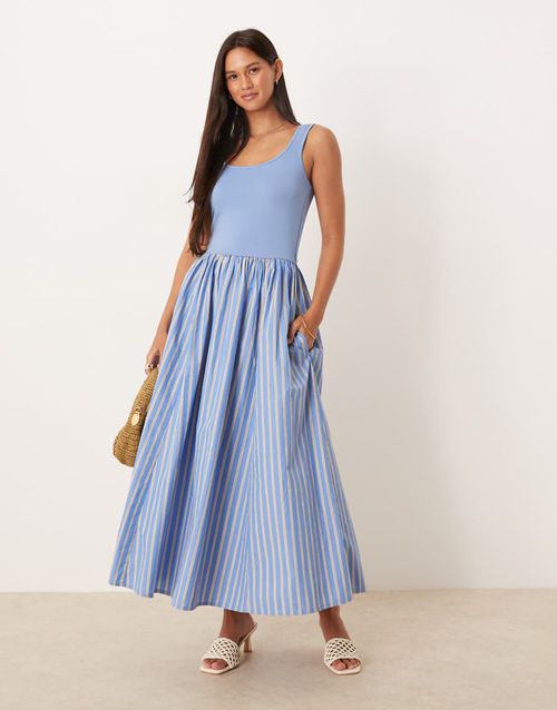 Colorado cami midi dress in blue stripe