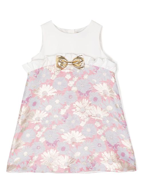 Floral-print bow-detail dress - Pink