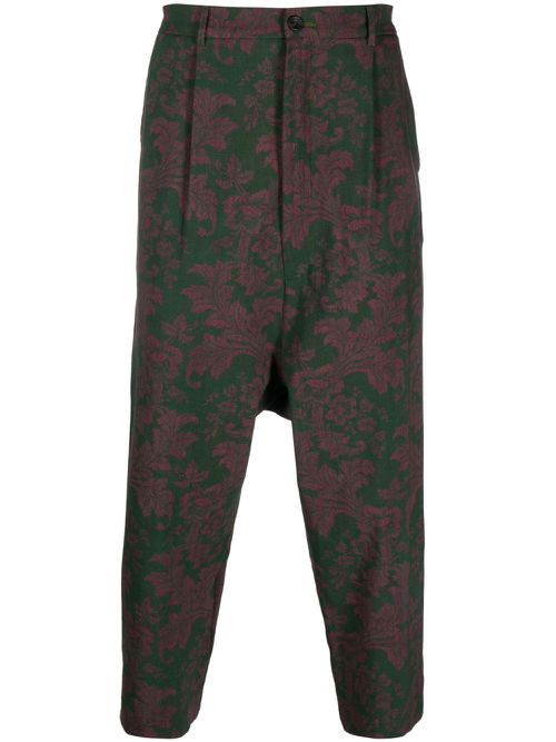 Floral-print trousers - Green