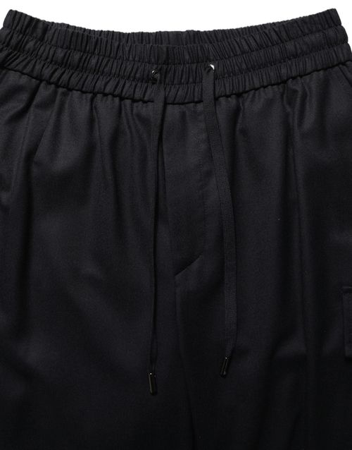 Cashmere-Nylon Cargo Joggers — Black