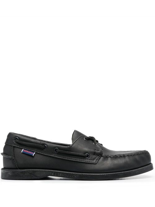 Portland leather boat shoes - Black