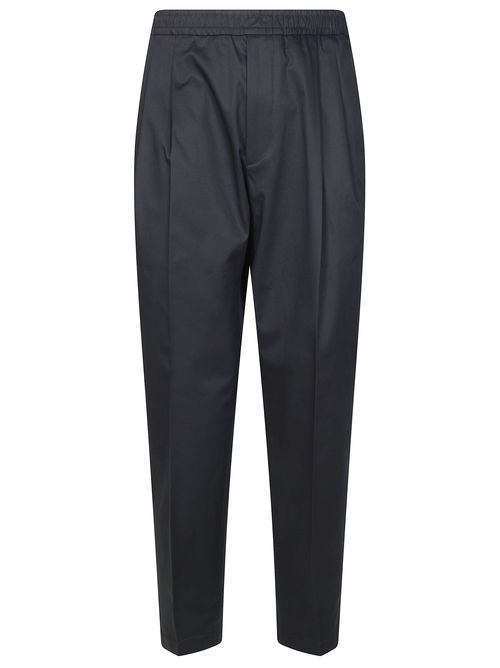Men's Mini Trousers with Elastic Waist and Double Pleats