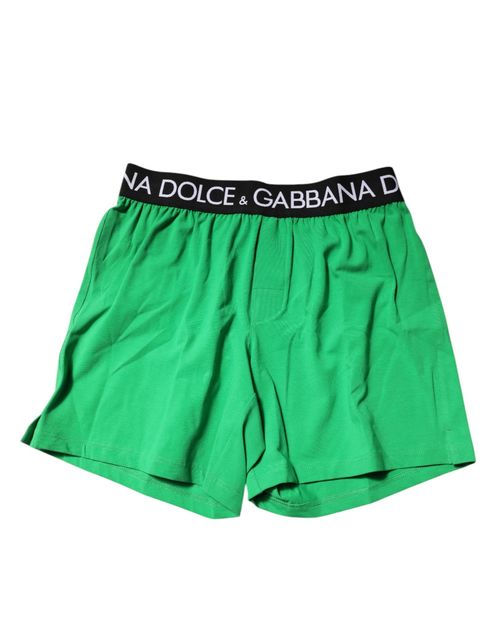 Logo-Branded Cotton Boxer Shorts — Green