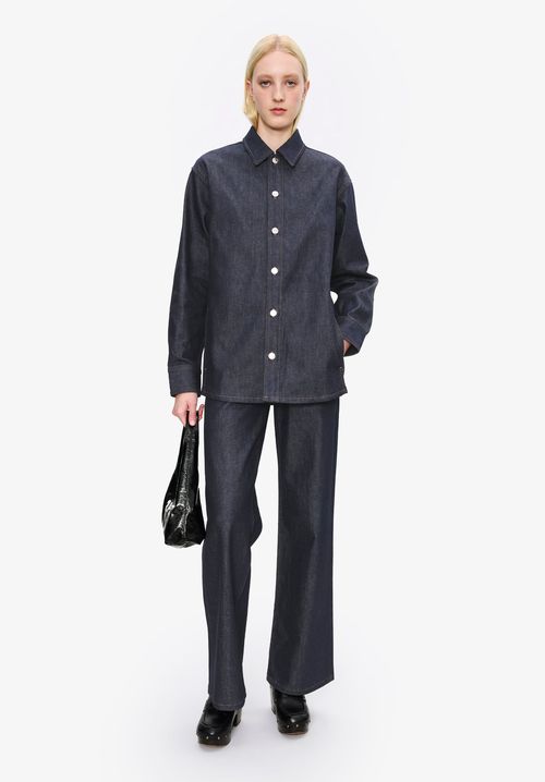 A. P.C. Women's Japanese denim jacket Size: Extra Small in Dark indigo