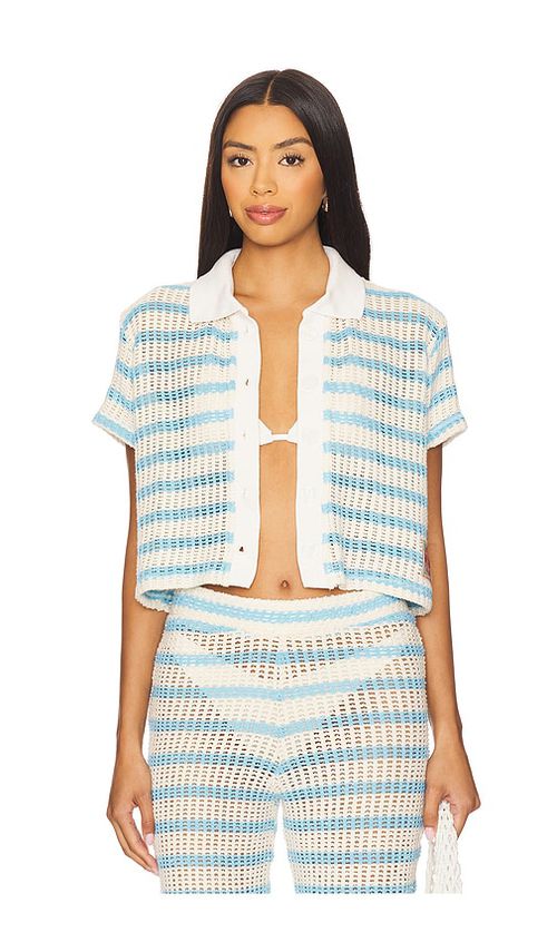 Maaji Wavy Shirt in Blue,Ivory. -  S also in