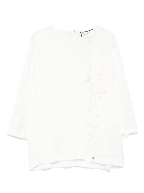 NISSA draped-detailed blouse - White