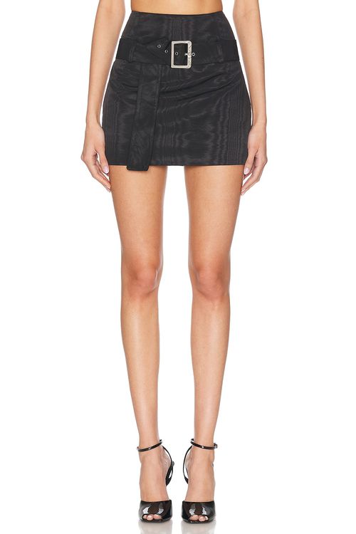Wiederhoeft Mini Moire Skirt in Black - Black.  6 also in