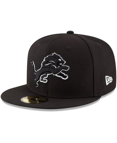 Men's Black Detroit Lions B-Dub 59FIFTY Fitted Hat - Black