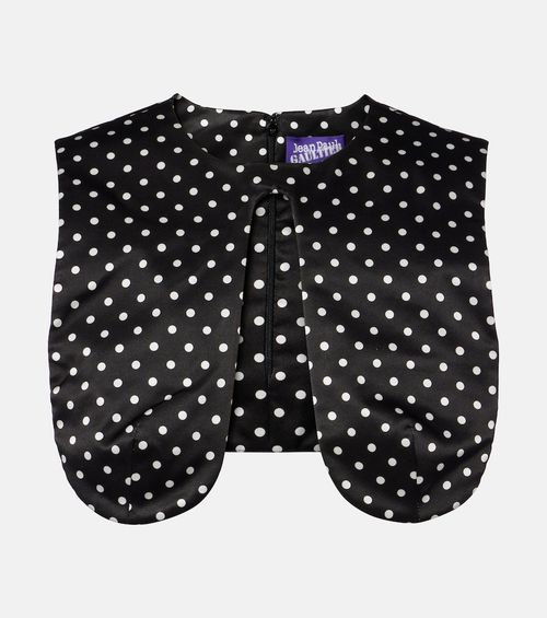 Polka-dot silk crop top