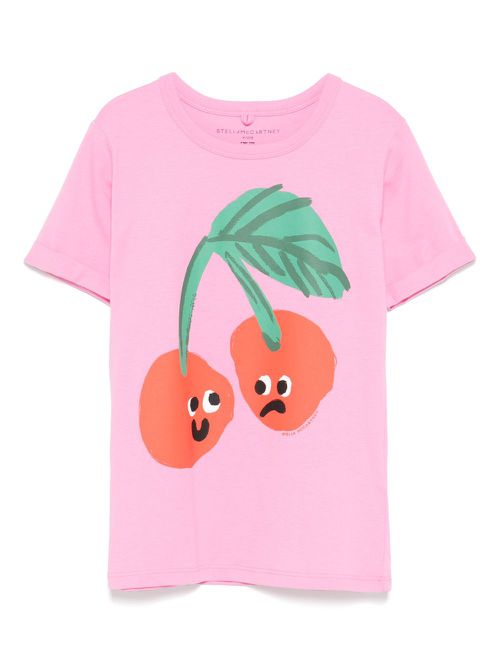Cherry-print T-shirt - Pink