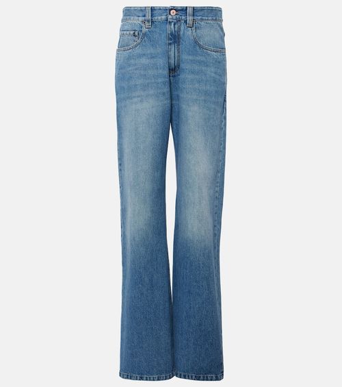 Mid-rise wide-leg jeans