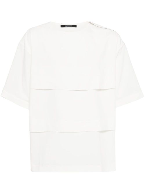 Layered drop-shoulder T-shirt - White