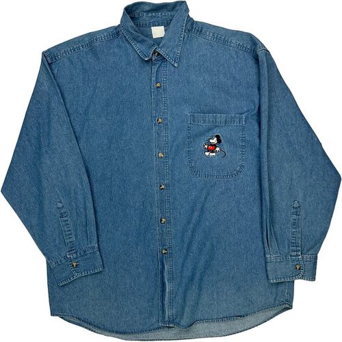 Mickey Mouse Disney Denim Shirt - XL Blue Deni