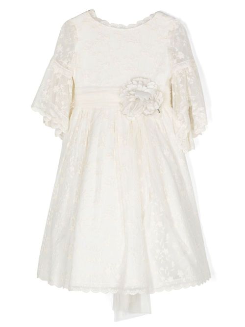 Floral-lace party dress - Neutrals