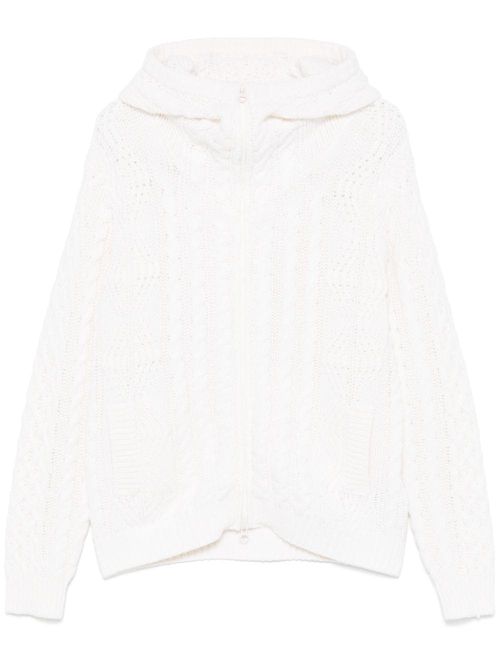 Cable-knit cardigan - White