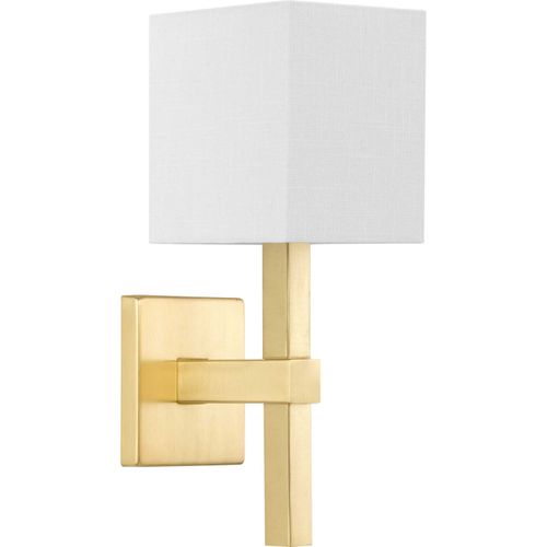 Satin Brass One Light Wall Sconce from the Metro Collection