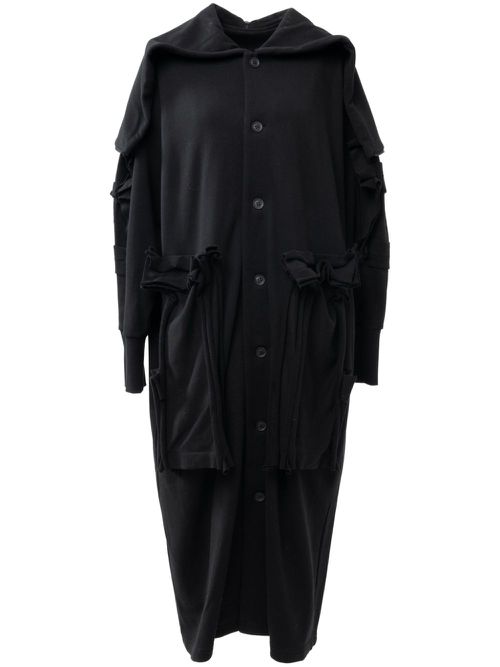 Distressed long jacket - Black
