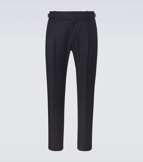 Chalk stripe virgin wool slim pants