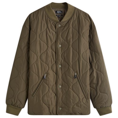 Men's Florent Quilted Bomber Jacket in Military Khaki