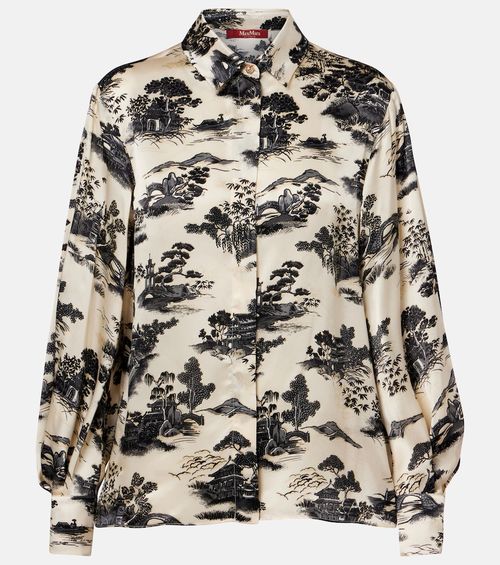 Vetro printed silk satin shirt