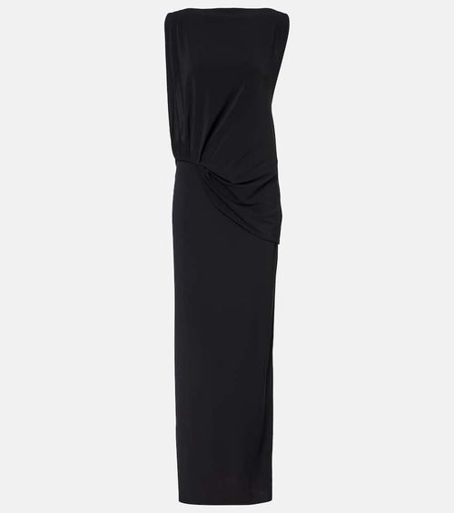 Peplo draped jersey maxi dress