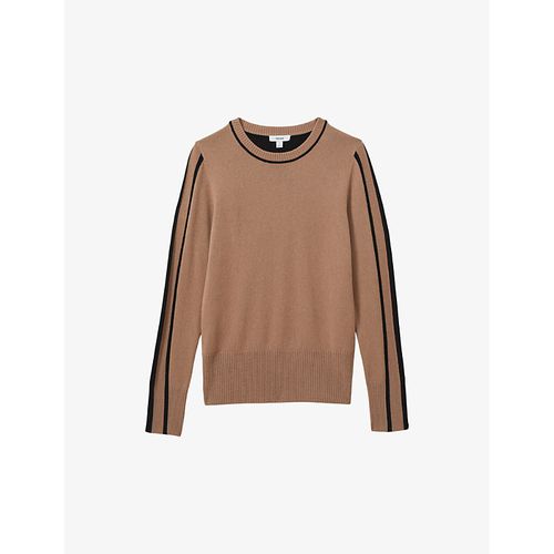 Womens Mink/black Annie Colour-block Slim-fit Wool and Cashmere-blend Jumper M