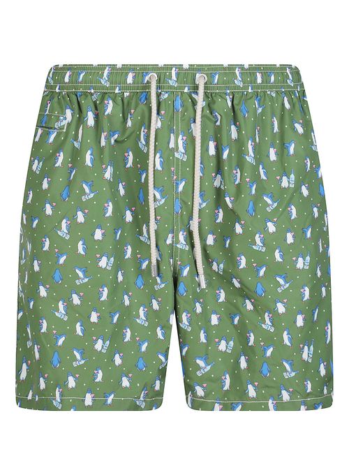 Men's Penguin Print Swim Trunks