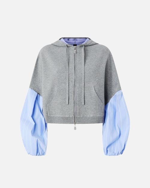 Sweatshirt with shirt insert