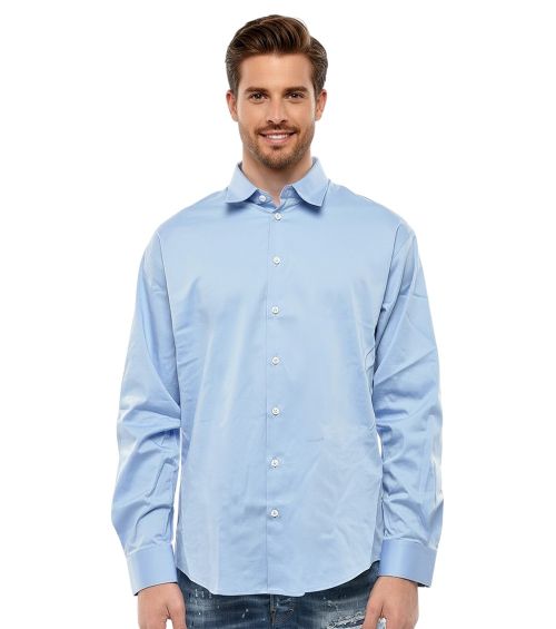 Sky Blue Relaxed Solid Shirt