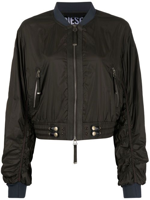 Zip-front bomber jacket - Brown