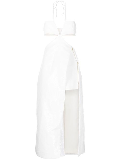 Open cut sequin dress - White
