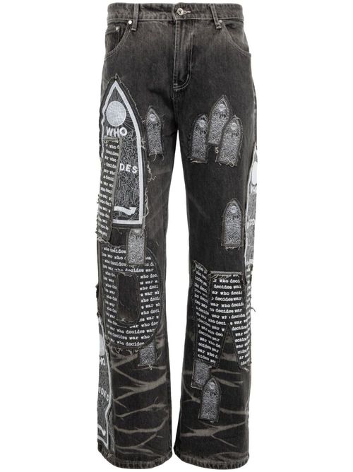 Motif Patched jeans - Grey