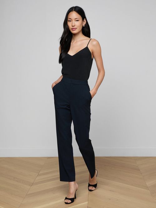 Rebel Pinstriped Trouser In Midnight/ivory Pinstripe