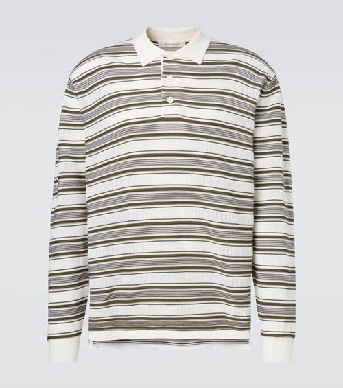 Samuel striped wool-blend polo sweater