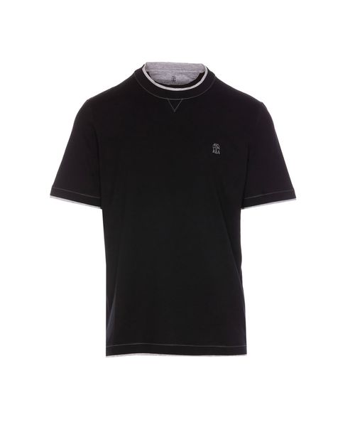 Logo Embroidered Layered T-shirt