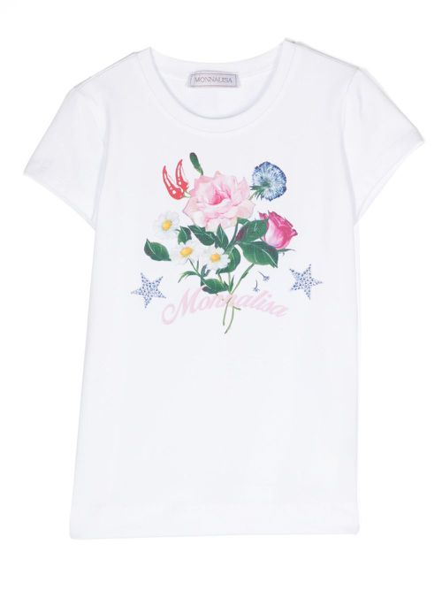 Logo-print cotton-blend T-shirt - White