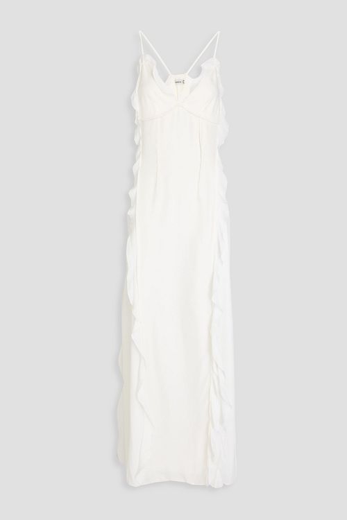 Emily ruffled cupro-blend crepe maxi dress