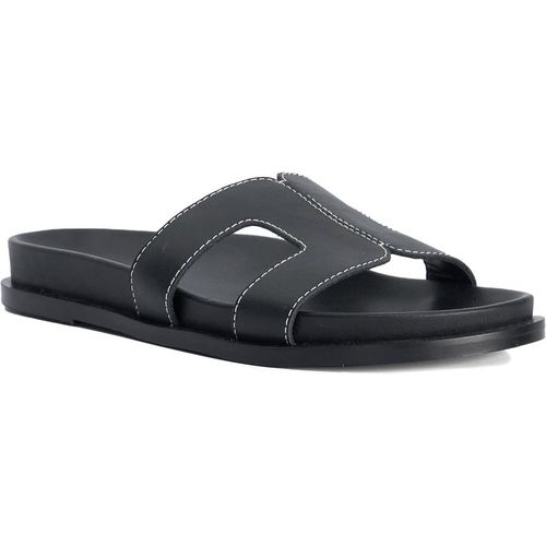 Dune London Womens Ladies Loupas - Flat Cushioned Sole Sandals - Black Leather