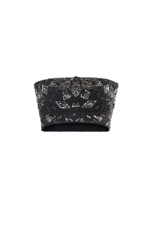 Sequin Embroidered Crop Top
