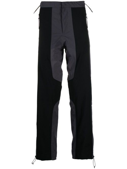 J.LAL colour-block panelled trousers - Black