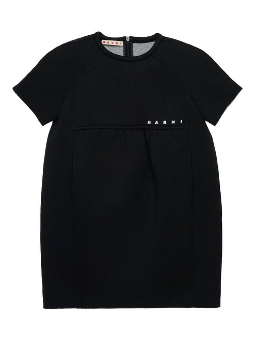 Cotton-blend dress - Black