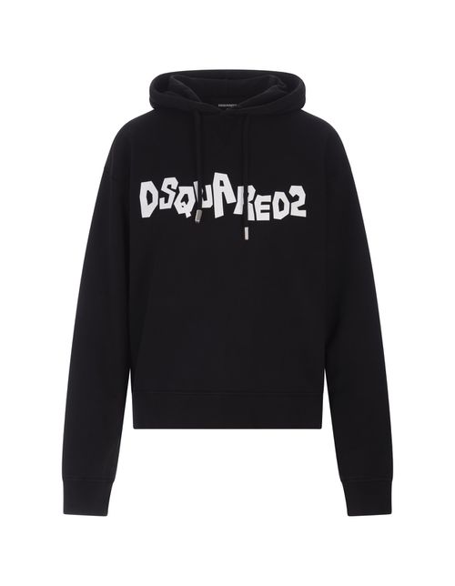 Black Hoodie With Contrast Logo