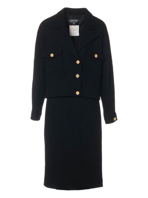 1990s wool suit - Black