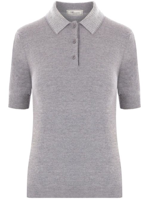 Stud embellished knitted top - Grey