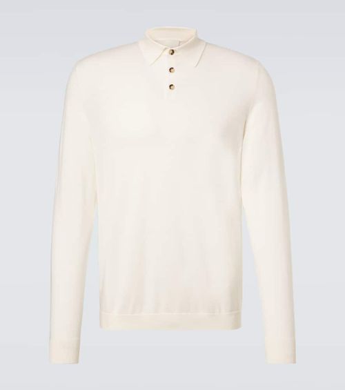 Virgin wool polo sweater