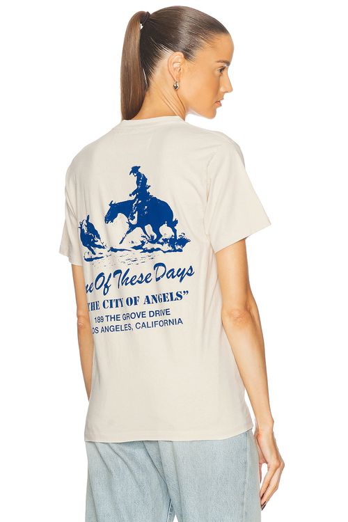 ONE OF THESE DAYS x FWRD The City Of Angels Tee in Bone - Cream.  XL/1X also in