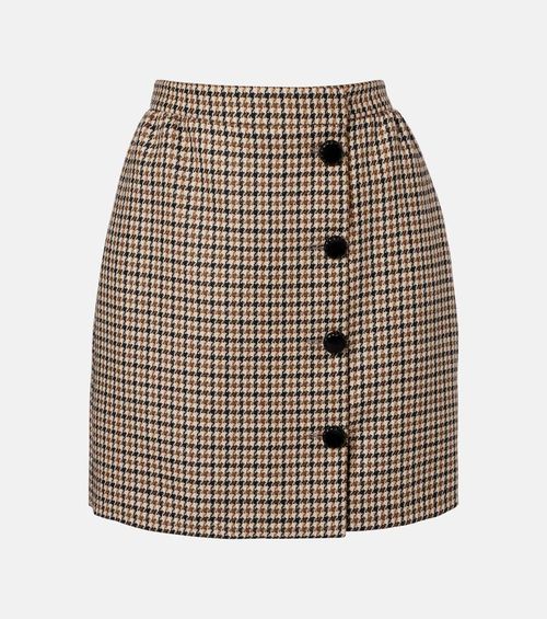 Houndstooth virgin wool miniskirt