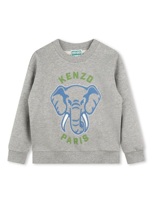 Logo-embroidered mélange-effect sweatshirt - Grey