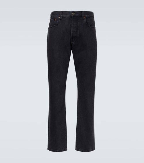 Mid-rise straight jeans